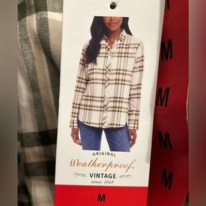 NWT Weatherproof, vintage button-down plaid shirt, women Medium